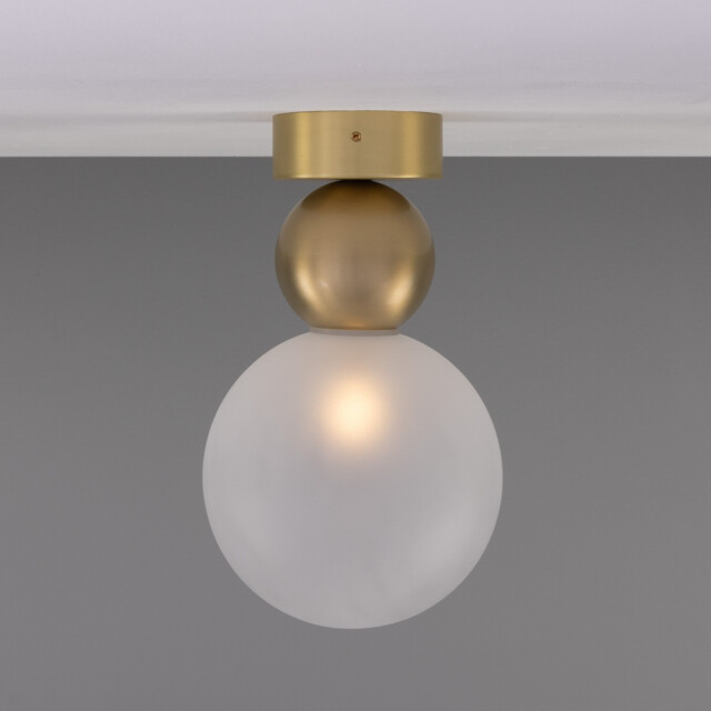 Helena Globe Ceiling Light, Satin Brass, Frosted - image 1