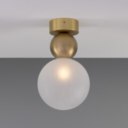 Helena Globe Ceiling Light, Satin Brass, Frosted - thumbnail 3
