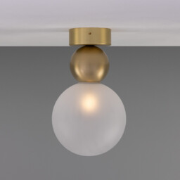 Helena Globe Ceiling Light, Satin Brass, Frosted - thumbnail 2