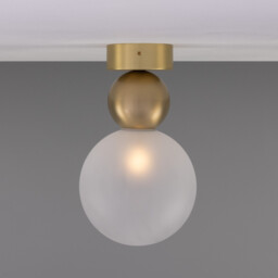 Helena Globe Ceiling Light, Satin Brass, Frosted - thumbnail 1
