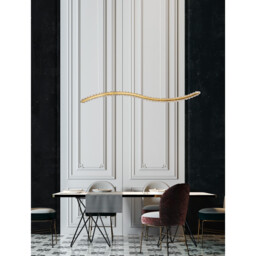 Aurelia Bar Pendant Ceiling Light Gold Metal, Crystal LED 40W 3351Lm 3500K - thumbnail 2