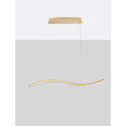 Aurelia Bar Pendant Ceiling Light Gold Metal, Crystal LED 40W 3351Lm 3500K - thumbnail 3