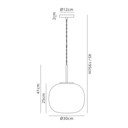 Cheektowaga Medium Oval Ball Ceiling Pendant E27 Satin Gold Suspension With Frosted White Glass Globe - thumbnail 2