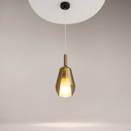 Duality Modern 16cm Dome Pendant Ceiling Light Black 1xE27 Gold Shade - thumbnail 2