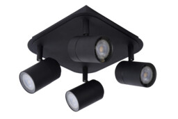 Lennert Modern Ceiling Spotlight Bathroom - LED Dim. - GU10 - 4x5W 3000K - IP44 - Black - thumbnail 3