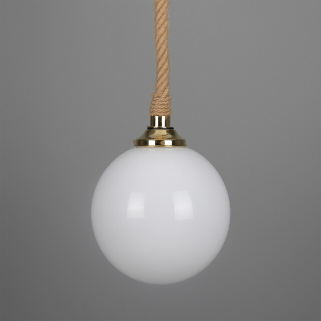 Azores Bathroom Rope Globe Pendant, Polished Brass, IP44 - image 1