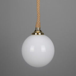 Azores Bathroom Rope Globe Pendant, Polished Brass, IP44 - thumbnail 1