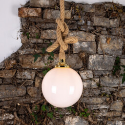 Azores Bathroom Rope Globe Pendant, Polished Brass, IP44 - thumbnail 5