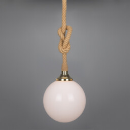 Azores Bathroom Rope Globe Pendant, Polished Brass, IP44 - thumbnail 2