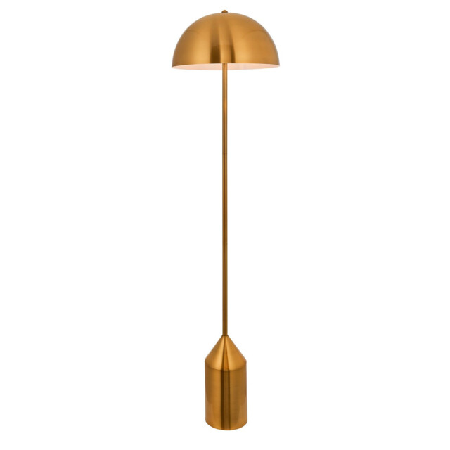 Nova Floor Lamp Antique Brass Plate & Gloss White 1 Light IP20 - E27 - image 1