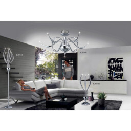 Llamas Floor Lamp 6 Light G4 Polished Chrome, NOT LED/CFL Compatible - thumbnail 3