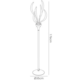 Llamas Floor Lamp 6 Light G4 Polished Chrome, NOT LED/CFL Compatible - thumbnail 5
