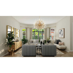 Noon Semi Flush 6 Light E14 Antique Gold/Clear Glass - thumbnail 3
