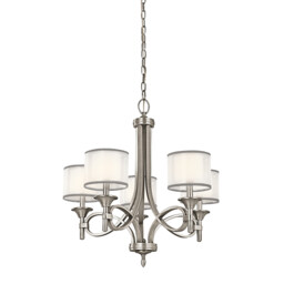 Lacey 5 Light Chandelier, Antique Pewter, E14 - thumbnail 1
