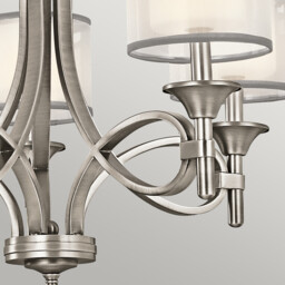 Lacey 5 Light Chandelier, Antique Pewter, E14 - thumbnail 5