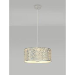 Baymont Polished Chrome E27 Single Pendant With 40cm x 18cm Silver Leaf Shade With Frosted/PC Acrylic Diffuser - thumbnail 2