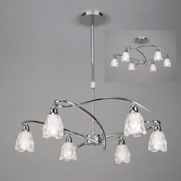 Amel Telescopic Convertible To Semi Flush 6 Light L1/SGU10, Polished Chrome - thumbnail 2