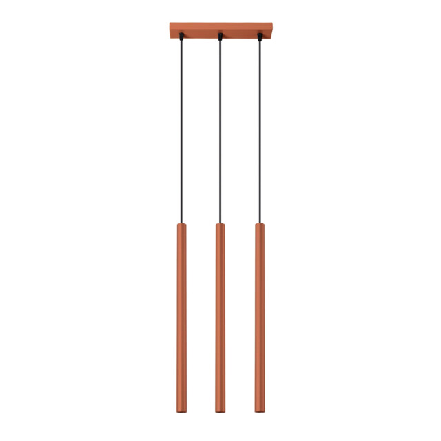 Pastelo Modern Bar Pendant 3 Light Red Ochre - image 1