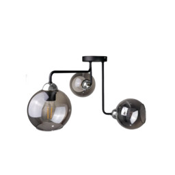 Cosmo Multi Arm Semi Flush Ceiling Light Black, Silver, 50cm, 3x E27