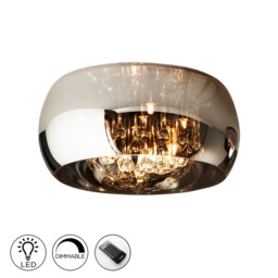 Argos 5 Light Dimmable Crystal Flush Ceiling Light with Remote Control Chrome, Mirror, G9 - thumbnail 2
