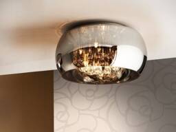 Argos 5 Light Dimmable Crystal Flush Ceiling Light with Remote Control Chrome, Mirror, G9