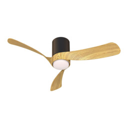 Nemo S 97cm 24W LED Dimmable Ceiling Light With 30W DC Fan, 2700-5000K Remote Control, 3200lm, Black/Wood