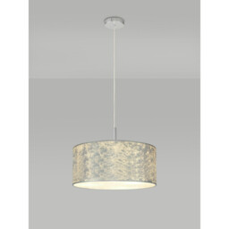 Baymont 40cm Polished Chrome 5 Light E27 Single Pendant With 50cm x 20cm Silver Leaf Shade - thumbnail 2