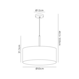 Baymont 40cm Polished Chrome 5 Light E27 Single Pendant With 50cm x 20cm Silver Leaf Shade - thumbnail 3