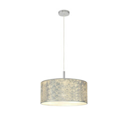 Baymont 40cm Polished Chrome 5 Light E27 Single Pendant With 50cm x 20cm Silver Leaf Shade - thumbnail 5