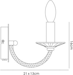 Elena Wall Lamp Switched 1 Candle Light Black Chrome, Crystal - thumbnail 3