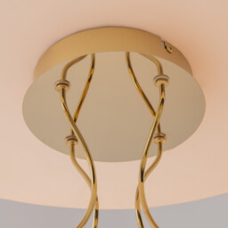 Tessara Modern 80cm Integrated LED Semi Flush Ceiling Light Gold 3000K 5600lm White Shade - thumbnail 5