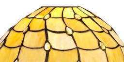Lincoln 3 Light Downlighter Ceiling Pendant E27 With 30cm Tiffany Shade, Beige, Clear Crystal, Aged Antique Brass - thumbnail 3