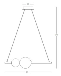 Kallithea  Bar Pendant Ceiling Light Black Matt - Smoke Glass LED 3000K Dimmable - thumbnail 2