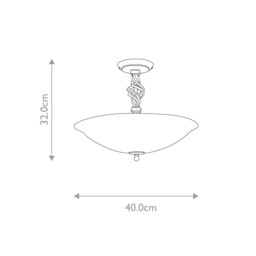 Pembroke 3 Light Semi Flush Ceiling Light Black, Gold, E14 - thumbnail 5