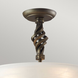 Pembroke 3 Light Semi Flush Ceiling Light Black, Gold, E14 - thumbnail 2
