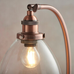 Hansen 1 Light Table Lamp Aged Copper, Glass, E14 - thumbnail 5