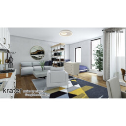 Krater Ceiling 40cm Round 36W LED 3000-6000K Tuneable, 1800lm, Remote Control White - thumbnail 3