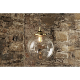 Laguna Bathroom Globe Pendant, Polished Brass, IP44 - thumbnail 1