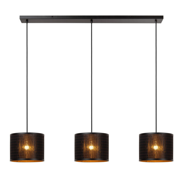 Lucide TAGALOG - Pendant light - Ø 40 cm - 3xE27 - Black - Essential - image 1
