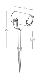 Zambelis 25cm Outdoor Spike Graphite LED 3000K IP65 - thumbnail 3