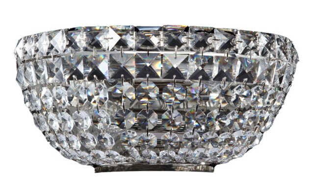 Basfor Flush Wall Lamp Nickel Antique & Crystal, 2 Light, E14 - image 1