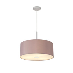 Baymont Polished Chrome 3 Light E27 Single Pendant With 50cm x 20cm Dual Faux Silk Shade, Taupe/Halo Gold - thumbnail 5
