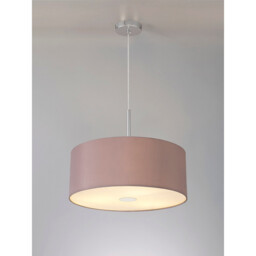 Baymont Polished Chrome 3 Light E27 Single Pendant With 50cm x 20cm Dual Faux Silk Shade, Taupe/Halo Gold - thumbnail 2