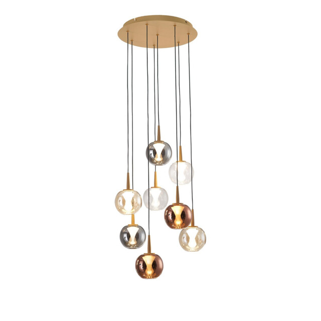 Andromeda 44cm Round Pendant, 8 x 5W LED, 3000K, 4000lm, Light Gold/Copper/Chrome/Amber/Clear/Frosted 3yrs Warranty - image 1