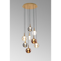 Andromeda 44cm Round Pendant, 8 x 5W LED, 3000K, 4000lm, Light Gold/Copper/Chrome/Amber/Clear/Frosted 3yrs Warranty - thumbnail 2