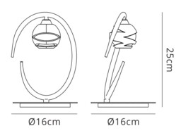 Loop Table Lamp 1 Light G9 ECO, Polished Chrome - thumbnail 2