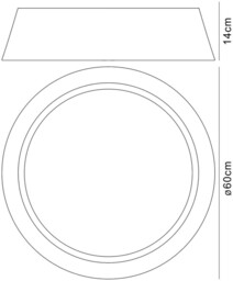Nordica Flush Ceiling LED Cylindrical 60cm Off White 3000K, 3000lm, White Acrylic with Ivory White Shade - thumbnail 2