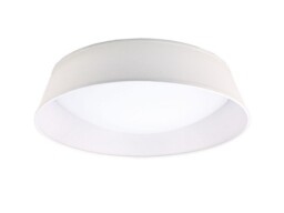 Nordica Flush Ceiling LED Cylindrical 60cm Off White 3000K, 3000lm, White Acrylic with Ivory White Shade