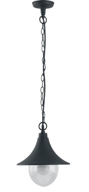 PAVIA Outdoor Pendant Ceiling Light Black, IP44 26cm
