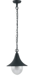 PAVIA Outdoor Pendant Ceiling Light Black, IP44 26cm